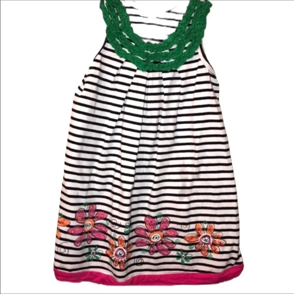 BOUTIQUE EUC GIRLS DRESS DRESSES CASUAL EASTER HOLIDAY SUMMER STRIPE SIZE 4 - Picture 1 of 6